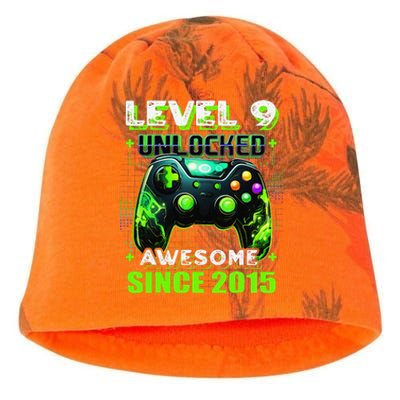 9th Birthday Gamer 9 Year Old Funny Bday Boy Nine Son Kati - Camo Knit Beanie