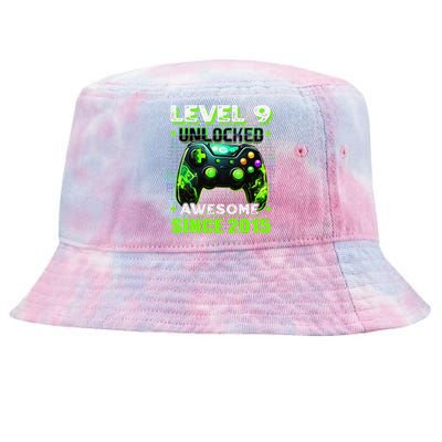 9th Birthday Gamer 9 Year Old Funny Bday Boy Nine Son Tie-Dyed Bucket Hat