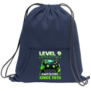 9th Birthday Gamer 9 Year Old Funny Bday Boy Nine Son Sweatshirt Cinch Pack Bag