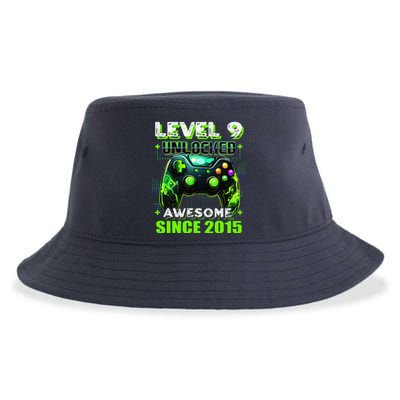 9th Birthday Gamer 9 Year Old Funny Bday Boy Nine Son Sustainable Bucket Hat