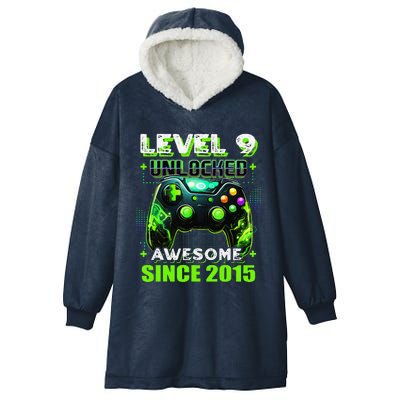 9th Birthday Gamer 9 Year Old Funny Bday Boy Nine Son Hooded Wearable Blanket