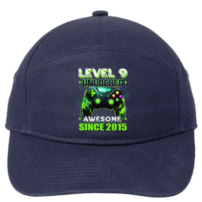 9th Birthday Gamer 9 Year Old Funny Bday Boy Nine Son 7-Panel Snapback Hat