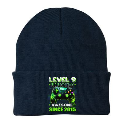 9th Birthday Gamer 9 Year Old Funny Bday Boy Nine Son Knit Cap Winter Beanie