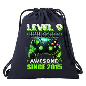 9th Birthday Gamer 9 Year Old Funny Bday Boy Nine Son Drawstring Bag