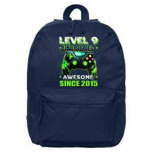 9th Birthday Gamer 9 Year Old Funny Bday Boy Nine Son 16 in Basic Backpack