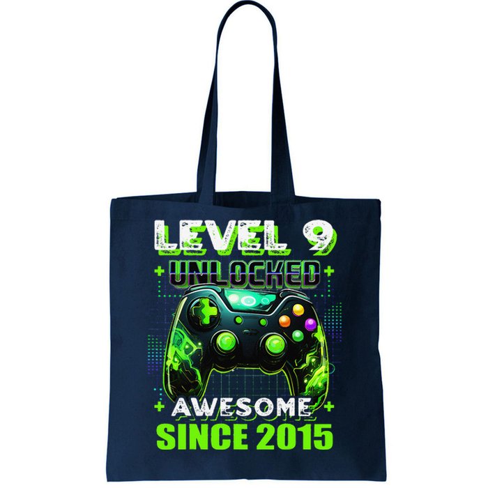 9th Birthday Gamer 9 Year Old Funny Bday Boy Nine Son Tote Bag