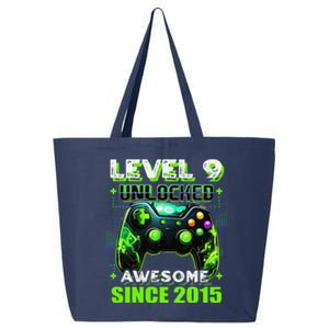 9th Birthday Gamer 9 Year Old Funny Bday Boy Nine Son 25L Jumbo Tote