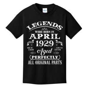 94th Birthday Gift Legends Born In April 1929 94 Years Old Kids T-Shirt