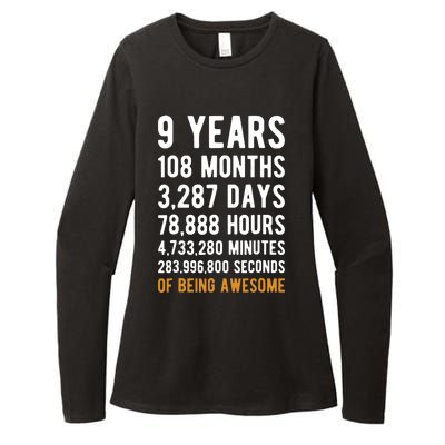 9th Birthday Gift 9 Years Old Being Awesome Womens CVC Long Sleeve Shirt