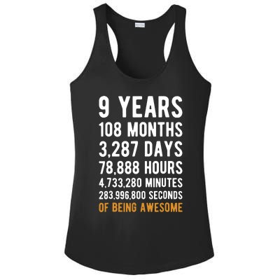 9th Birthday Gift 9 Years Old Being Awesome Ladies PosiCharge Competitor Racerback Tank