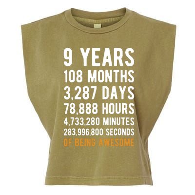 9th Birthday Gift 9 Years Old Being Awesome Garment-Dyed Women's Muscle Tee