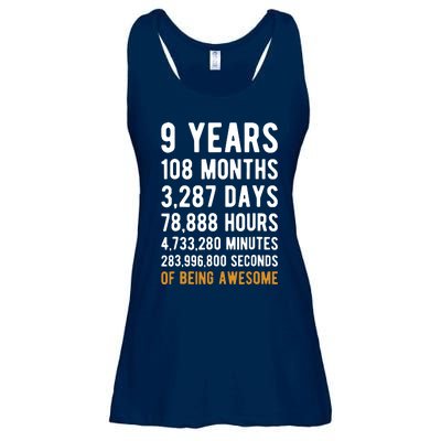 9th Birthday Gift 9 Years Old Being Awesome Ladies Essential Flowy Tank