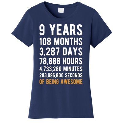 9th Birthday Gift 9 Years Old Being Awesome Women's T-Shirt