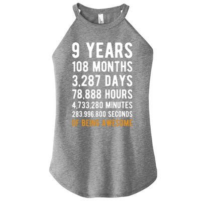 9th Birthday Gift 9 Years Old Being Awesome Women’s Perfect Tri Rocker Tank