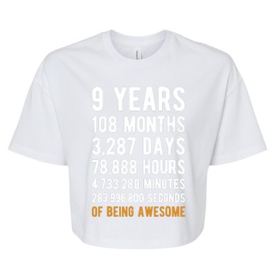 9th Birthday Gift 9 Years Old Being Awesome Bella+Canvas Jersey Crop Tee