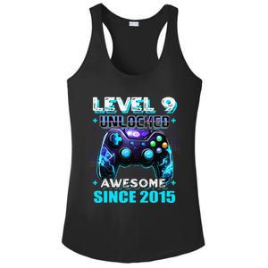 9th Birthday Gamer 9 Year Old Funny Bday Boy Nine Son Ladies PosiCharge Competitor Racerback Tank