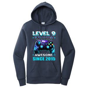 9th Birthday Gamer 9 Year Old Funny Bday Boy Nine Son Women's Pullover Hoodie