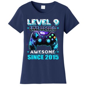 9th Birthday Gamer 9 Year Old Funny Bday Boy Nine Son Women's T-Shirt