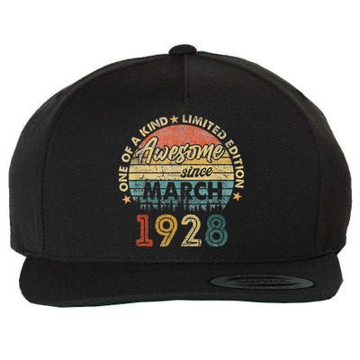 95th Birthday Gift Awesome Since March 1928 95 Year Old Wool Snapback Cap