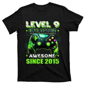 9th Birthday Gamer 9 Year Old Funny Bday Boy Nine Son T-Shirt