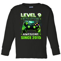 9th Birthday Gamer 9 Year Old Funny Bday Boy Nine Son Toddler Long Sleeve Shirt