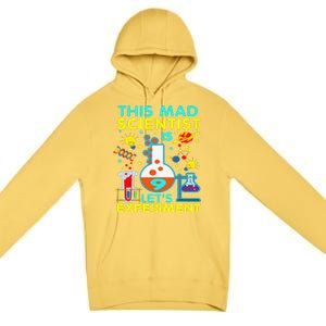 9th Birthday Gift This Mad Scientist Is 9 Let's Experiment Premium Pullover Hoodie