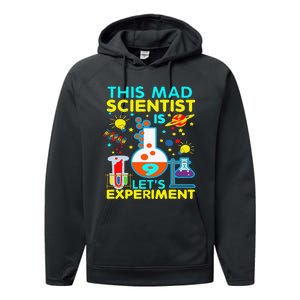 9th Birthday Gift This Mad Scientist Is 9 Let's Experiment Performance Fleece Hoodie