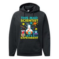 9th Birthday Gift This Mad Scientist Is 9 Let's Experiment Performance Fleece Hoodie