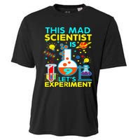 9th Birthday Gift This Mad Scientist Is 9 Let's Experiment Cooling Performance Crew T-Shirt