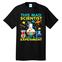 9th Birthday Gift This Mad Scientist Is 9 Let's Experiment Tall T-Shirt