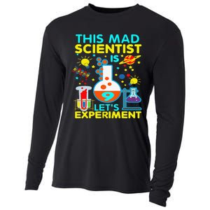 9th Birthday Gift This Mad Scientist Is 9 Let's Experiment Cooling Performance Long Sleeve Crew