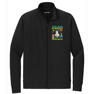 9th Birthday Gift This Mad Scientist Is 9 Let's Experiment Stretch Full-Zip Cadet Jacket