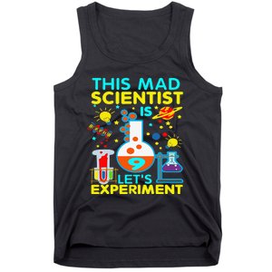 9th Birthday Gift This Mad Scientist Is 9 Let's Experiment Tank Top