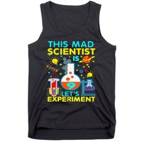 9th Birthday Gift This Mad Scientist Is 9 Let's Experiment Tank Top