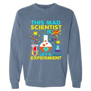 9th Birthday Gift This Mad Scientist Is 9 Let's Experiment Garment-Dyed Sweatshirt