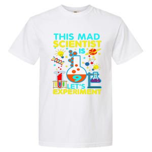 9th Birthday Gift This Mad Scientist Is 9 Let's Experiment Garment-Dyed Heavyweight T-Shirt