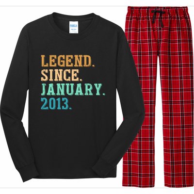 9th Birthday Gifts 9 Year Old Legend Since January 2013 Long Sleeve Pajama Set