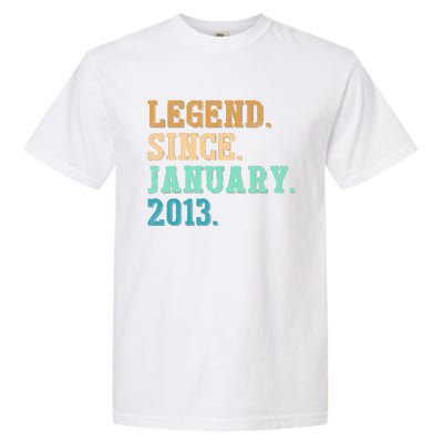 9th Birthday Gifts 9 Year Old Legend Since January 2013 Garment-Dyed Heavyweight T-Shirt