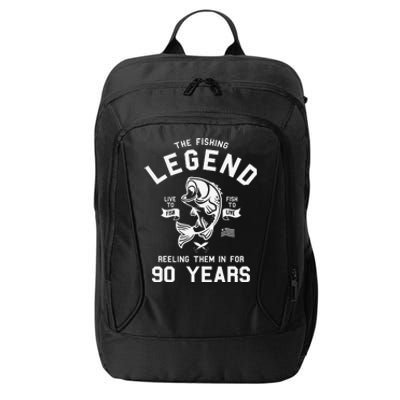 90th Birthday Gift The Fishing Legend 90 Years Fisherman City Backpack