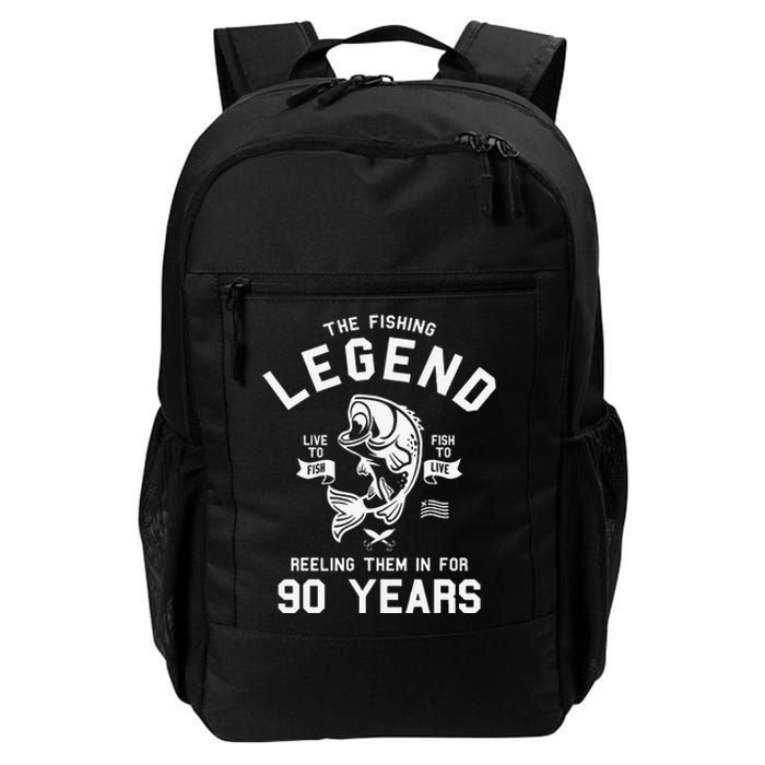 90th Birthday Gift The Fishing Legend 90 Years Fisherman Daily Commute Backpack