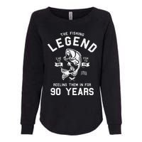 90th Birthday Gift The Fishing Legend 90 Years Fisherman Womens California Wash Sweatshirt