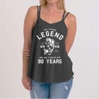 90th Birthday Gift The Fishing Legend 90 Years Fisherman Women's Strappy Tank