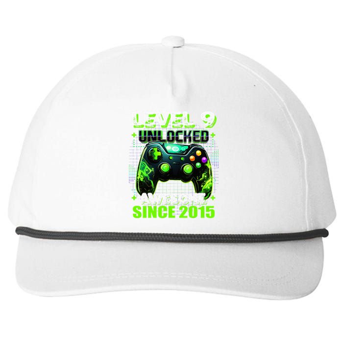 9th Birthday Gamer 9 Year Old Funny Bday Snapback Five-Panel Rope Hat