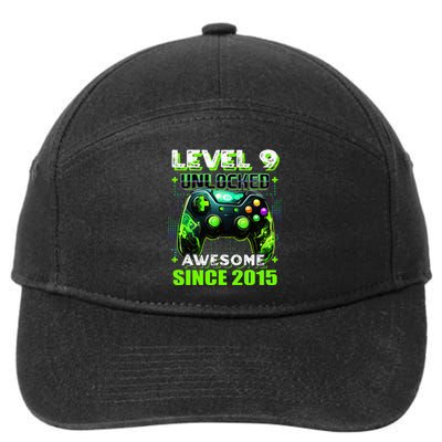 9th Birthday Gamer 9 Year Old Funny Bday 7-Panel Snapback Hat