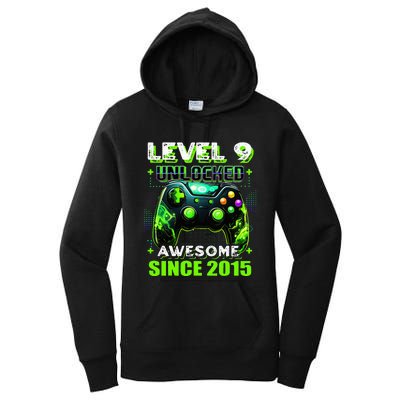 9th Birthday Gamer 9 Year Old Funny Bday Women's Pullover Hoodie