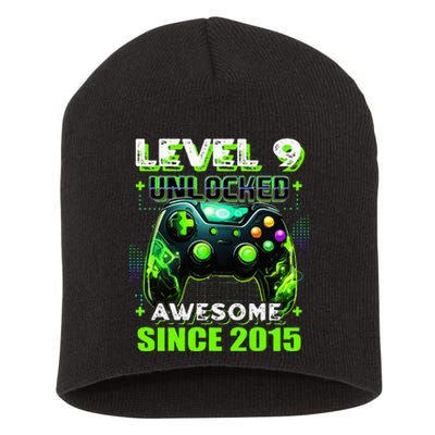 9th Birthday Gamer 9 Year Old Funny Bday Short Acrylic Beanie