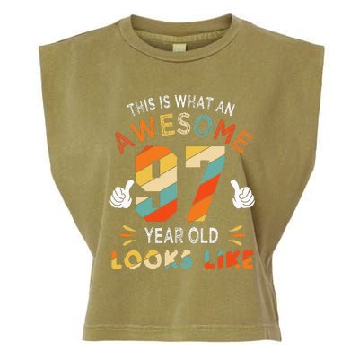 97th Birthday Gifts 97 Years Old looks Like Funny 97th Bday Garment-Dyed Women's Muscle Tee