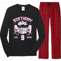 9Th Birthday  Gamer Level 9 Begins Video Games Girls Long Sleeve Pajama Set