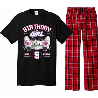 9Th Birthday  Gamer Level 9 Begins Video Games Girls Pajama Set