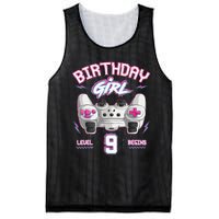 9Th Birthday  Gamer Level 9 Begins Video Games Girls Mesh Reversible Basketball Jersey Tank